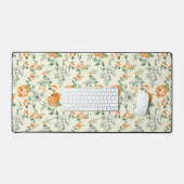 Weich gelber Garten Blumenmuster Schreibtischunterlage (Tastatur & Maus)