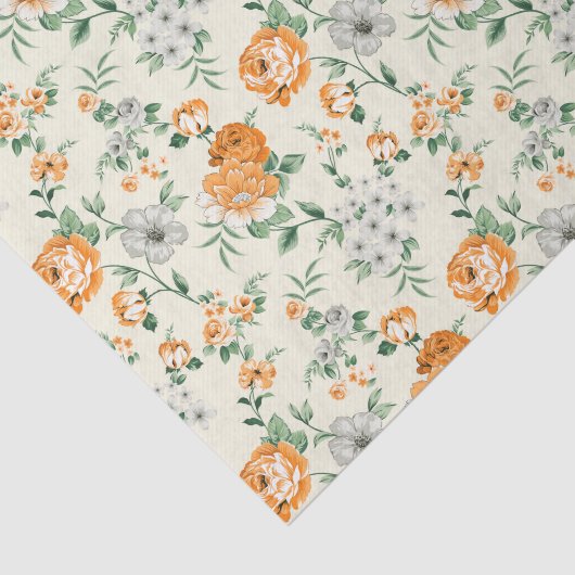 Weich gelber Garten Blumenmuster Seidenpapier (Ausschnitt)