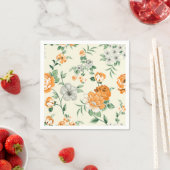Weich gelber Garten Blumenmuster Serviette (Beispiel)
