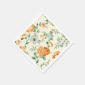 Weich gelber Garten Blumenmuster Serviette (Ecke)