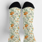 Weich gelber Garten Blumenmuster Socken (Oben)