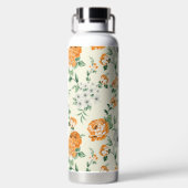 Weich gelber Garten Blumenmuster Trinkflasche (Rückseite)