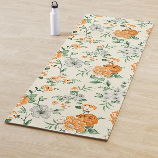 Weich gelber Garten Blumenmuster Yogamatte (Beispiel)