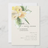 Weich gelbes Brautparty Einladung (Vorderseite)