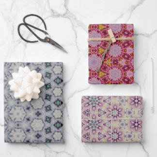 Weich gemutelte farbige geometrische Gemustert Geschenkpapier Set