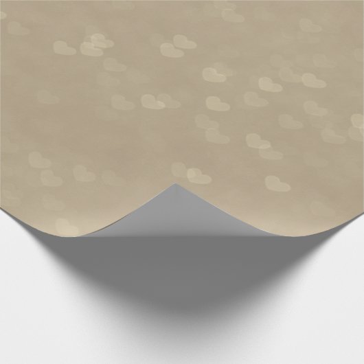 Weich gescatterte Herzen - Taupe Geschenkpapier (Ecke)