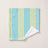 Weich gestreiftes Muster - Limone Creme & Limpet Badhandtuch Set (Waschlappen)