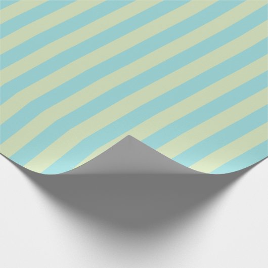 Weich gestreiftes Muster - Limone Creme & Limpet Geschenkpapier (Ecke)