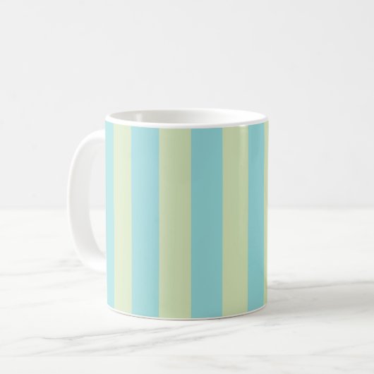 Weich gestreiftes Muster - Limone Creme & Limpet Kaffeetasse (Vorderseite Links)