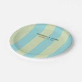 Weich gestreiftes Muster - Limone Creme & Limpet Pappteller (Schrägansicht)