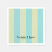 Weich gestreiftes Muster - Limone Creme & Limpet Serviette (Vorderseite)