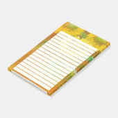 Weich gestrichene Sonnenblumen Post-it Klebezettel (angewinkelt)
