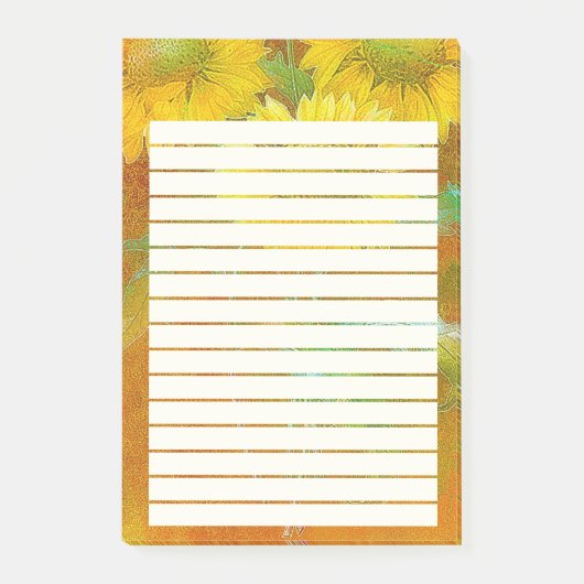 Weich gestrichene Sonnenblumen Post-it Klebezettel (Vorderseite)