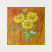 Weich gestrichene Sonnenblumen Wandteppich (Vorderseite)