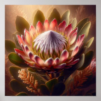 Weich getönte King Protea Blüte in künstlerischer 