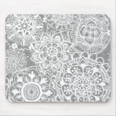 Weich-Grau-Weiß-Mandala-Muster Mousepad (Vorne)