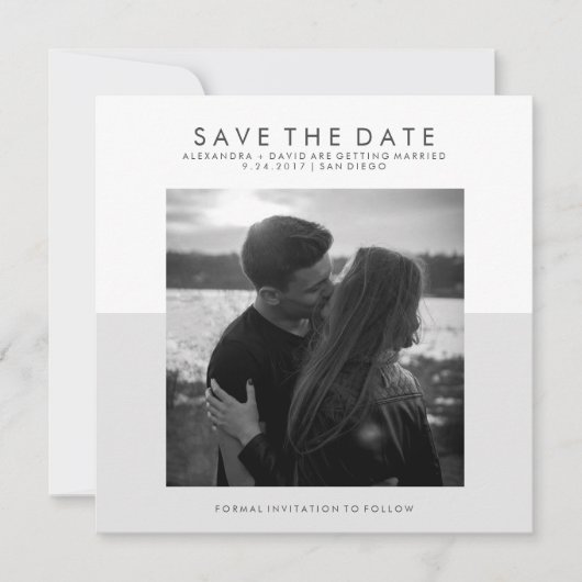 Weich-Grau-Weiß-Minimal Save the Date | Foto (Vorderseite)