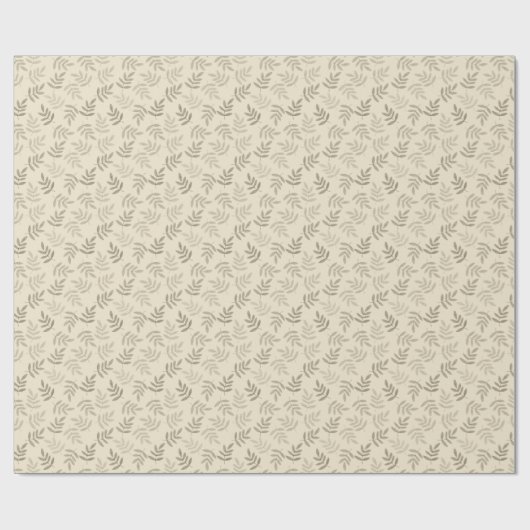 Weich graue Beige Botanische Zweigstelle Druckgesc Geschenkpapier (Flach)