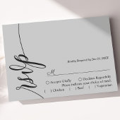 Weich graue elegante Calligrafy Wedding RSVP Card Karte