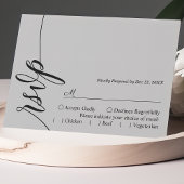 Weich graue elegante Calligrafy Wedding RSVP Card Karte
