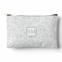 Weich-graue Floral Monogramm