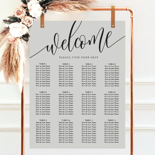 Weich graue Minimalistische Hochzeitskarte Poster