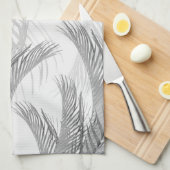 Weich graue Schwarz-weiße Federpalme Bliss 1 Geschirrtuch (Viertel Falte)