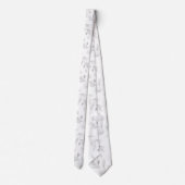 Weich grauer Eukalyptus auf reiner weißer Hochzeit Krawatte (Rückseite)