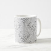 Weich graues botanisches Weinmuster Kaffeetasse (VorderseiteRechts)
