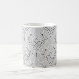 Weich graues botanisches Weinmuster Kaffeetasse