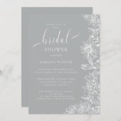 Weich graues Brautparty Einladung (Vorne/Hinten)