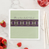 Weich grün mit dunkel Lila Serviette (Beispiel)