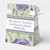 Weich grün mit Lila Rose Geschenkschachtel (Rückseite)