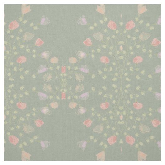 Weich grün mit Pastell floral Stoff (Muster)
