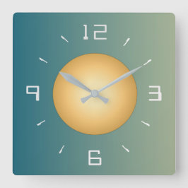Weich grün mit trendigen weißen Zahlen Wall Clock Quadratische Wanduhr