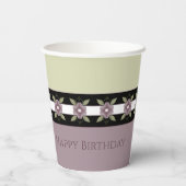 Weich grün und Lila Pappbecher (Rückseite)