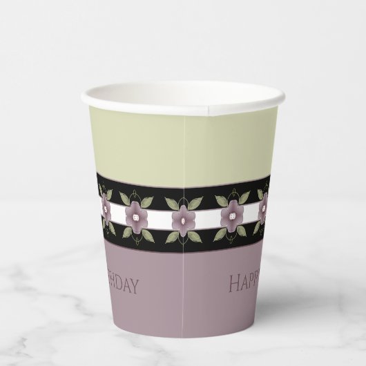 Weich grün und Lila Pappbecher (Rechts)