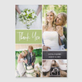 Weich grüne HochzeitfotoCollage Magnetkarte (Vorderseite)