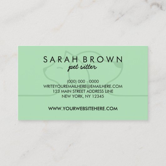 Weich grüne, lineare Logokombination Visitenkarte (Rückseite)