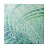 Weich grüne Pflanze Palm Blätter Pastel Fliese (Vorderseite)