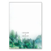 Weich grüne und weiße ätherische Wald-Hochzeit Tischnummer (Rückseite)