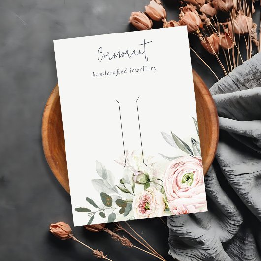 Weich-grüner Peony-Blumenhaar-Clip-Holder Visitenkarte