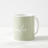 Weich-grüner Striphandschreibender Individuelle Na Kaffeetasse (VorderseiteRechts)