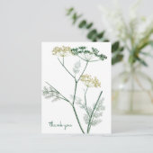 Weich grünes Botanisches IV - Vielen Dank Postkarte (Stehend Vorderseite)