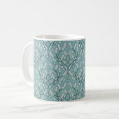 Weich grünes Botanisches Weinmuster Kaffeetasse (Vorderseite Links)