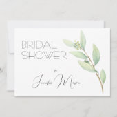 Weich grünes Brautparty Einladung (Vorderseite)
