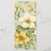 Weich grünes und beige Blumenmenü Menükarte (Rückseite)