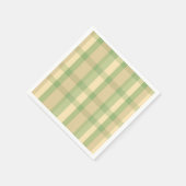 Weich grünes und Beige Kariertes Muster Serviette (Ecke)
