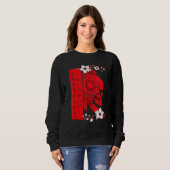 Weich grunge ästhetischer Schädel und Kirschblosso Sweatshirt (Vorne ganz)