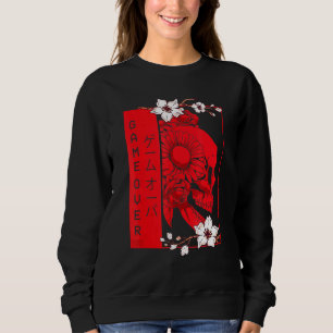 Weich grunge ästhetischer Schädel und Kirschblosso Sweatshirt